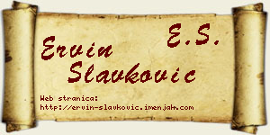Ervin Slavković vizit kartica